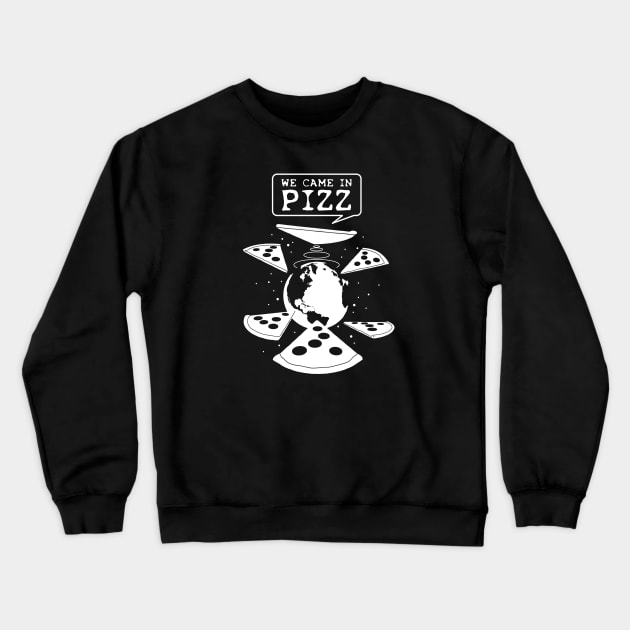 Pizza From Space Crewneck Sweatshirt by TMBTM